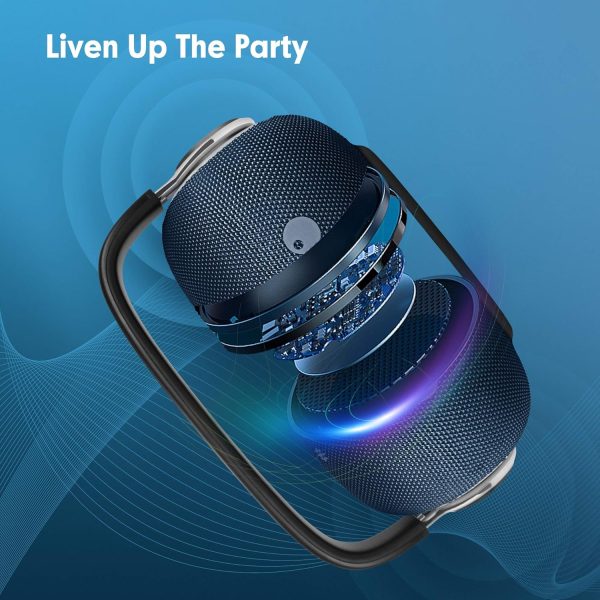 comiso Bluetooth Speaker Portable Waterproof Wireless Boombox LED Light Deep Bass Superior Audio Stereo Pair 40H Playback - Image 2