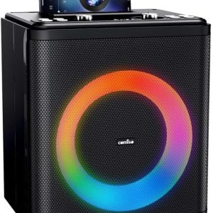 comiso 60W Bluetooth Wireless Speaker, Party Speaker with Loud Subwoofer Heavy Bass,16H Playtime Speakers with Multi-Color LED Light, Portable Outdoor Karaoke PA System with MIC/USB/AUX/TWS