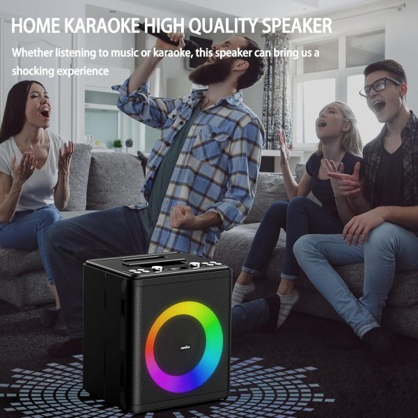 comiso 60W Bluetooth Wireless Speaker, Party Speaker with Loud Subwoofer Heavy Bass,16H Playtime Speakers with Multi-Color LED Light, Portable Outdoor Karaoke PA System with MIC/USB/AUX/TWS - Image 7