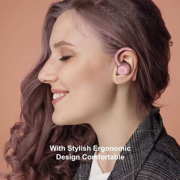 comiso Wireless Earbuds Bluetooth Headphones, True Wireless in Ear Bluetooth 5.1 Earbuds with Microphone, Deep Bass, IPX7 Waterproof Loud Voice Earphones for Sport Outdoor Running Gym Workout(Pink) - Image 8