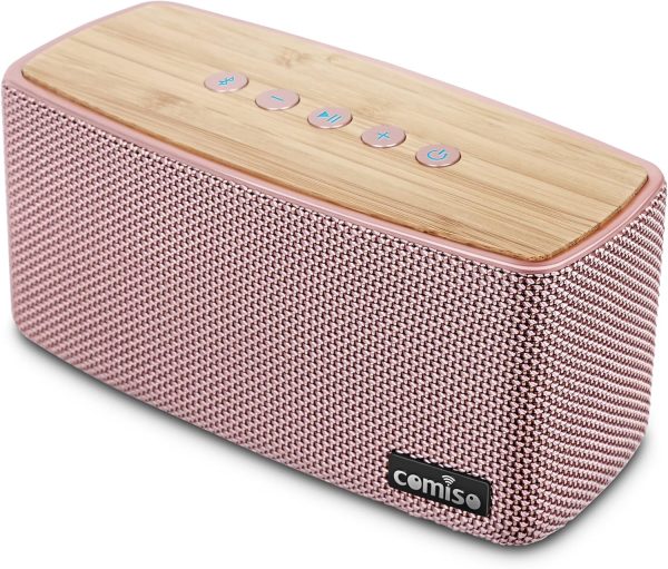 comiso Bluetooth Speakers, Portable Speaker 5.0 with 20W Stereo Sound, Wireless Stereo Pairing, Wood Bluetooth Audio with Subwoofer, 24H Playtime, Hands-Free, Great for Office, Home, Outdoor - Image 11