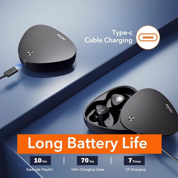 comiso Wireless Earbuds Bluetooth Headphones-5.3 Headphone Sport with Noise Cancelling Mic, Stereo Bass Over Ear Buds with Earhooks, Charging Case, 60H in Ear Bluetooth Earphone for Workout Running - Image 3
