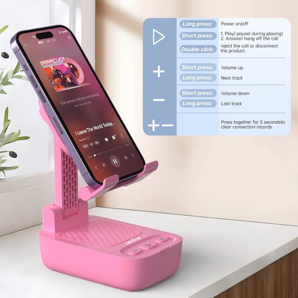 Gifts for Men Women,Birthday Gifts,Cell Phone Stand with Wireless Bluetooth Speaker, Punchy Bass & HD Stereo Sound Speaker for Home & Outdoors Compatible with iPhone/ipad/Samsung-Black - Image 12
