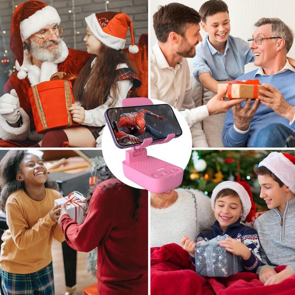Gifts for Men Women,Birthday Gifts,Cell Phone Stand with Wireless Bluetooth Speaker, Punchy Bass & HD Stereo Sound Speaker for Home & Outdoors Compatible with iPhone/ipad/Samsung-Black - Image 14