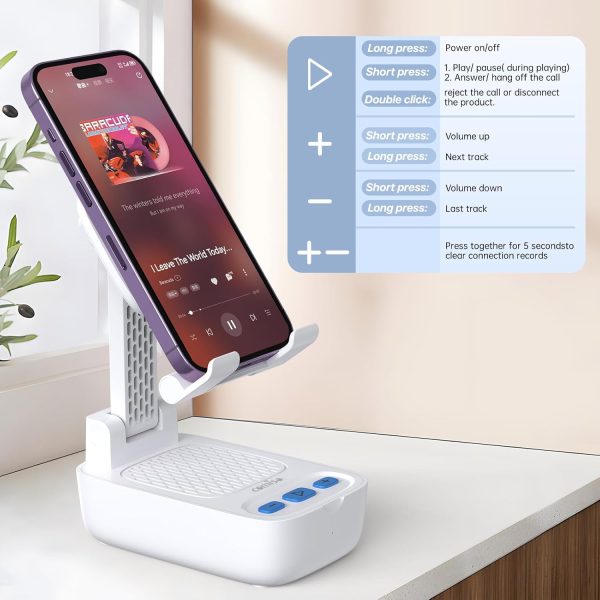 Gifts for Men Women,Birthday Gifts,Cell Phone Stand with Wireless Bluetooth Speaker, Punchy Bass & HD Stereo Sound Speaker for Home & Outdoors Compatible with iPhone/ipad/Samsung-Black - Image 19