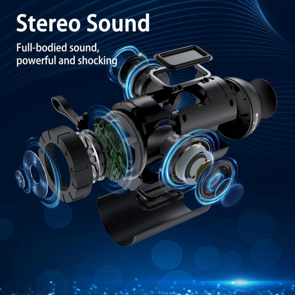 comiso Bluetooth Speaker, IP65 Waterproof Portable Speaker with 360° HD Stereo Sound, Punchy Bass, TWS Pairing, 24H Playtime, Wireless Speakers for Home/Outdoor/Camping/Beach, Gifts for Unisex - Image 2