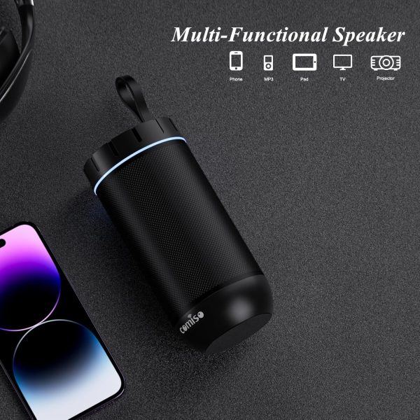 comiso Bluetooth Speaker, IP65 Waterproof Portable Speaker with 360° HD Stereo Sound, Punchy Bass, TWS Pairing, 24H Playtime, Wireless Speakers for Home/Outdoor/Camping/Beach, Gifts for Unisex - Image 3