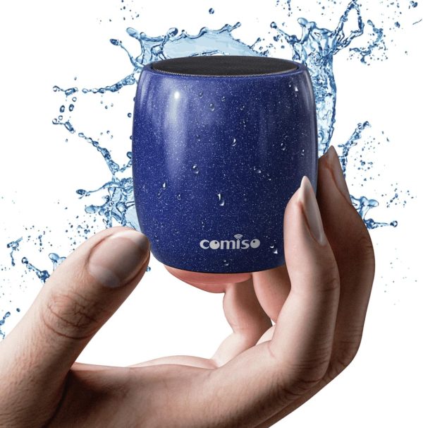 comiso Small Bluetooth Speaker, IPX7 Waterproof Speaker with Robust Bass and Stereo Sound, Wireless Speakers with Hands-Free Call, Portable Speakers for Hiking, Car or Trip, Ideal Gift for Men, Women - Image 8