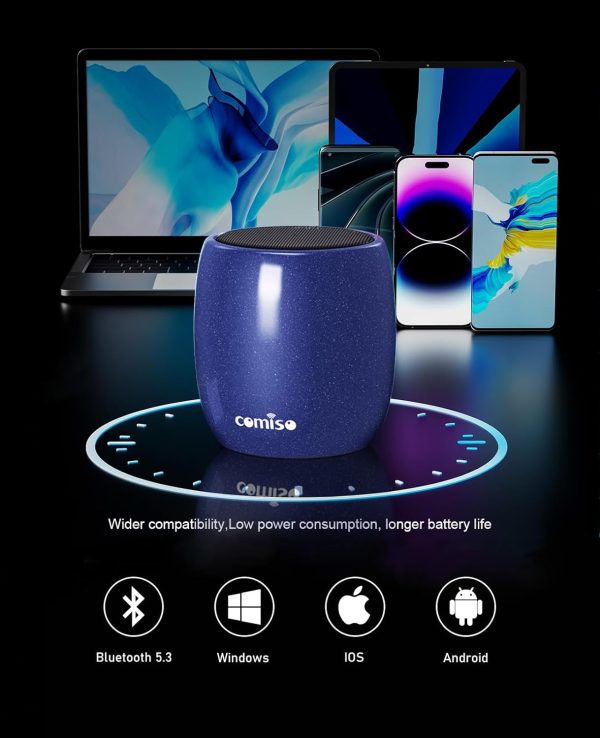 comiso Small Bluetooth Speaker, IPX7 Waterproof Speaker with Robust Bass and Stereo Sound, Wireless Speakers with Hands-Free Call, Portable Speakers for Hiking, Car or Trip, Ideal Gift for Men, Women - Image 11
