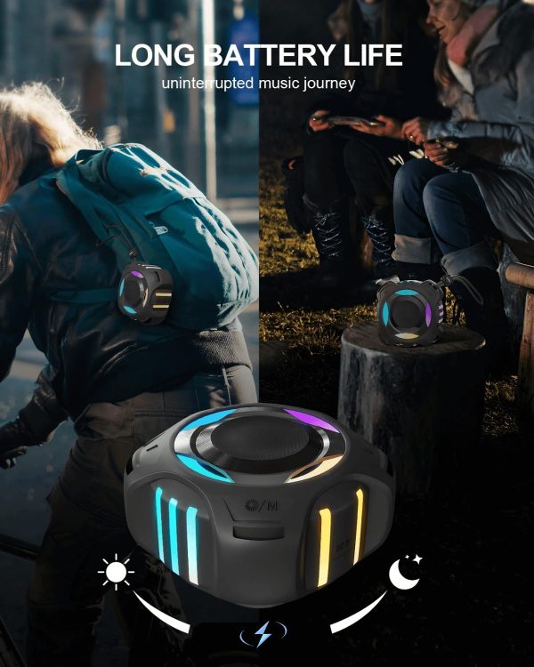comiso Waterproof Speaker with Robust Bass, Shower Speaker with Dynamic Light, TWS Mode, Loud HD Sound, IP67 Waterproof, 2000mAh, Portable Wireless Speakers for Home, Outdoor/Kayak, Gift for Unisex. - Image 4