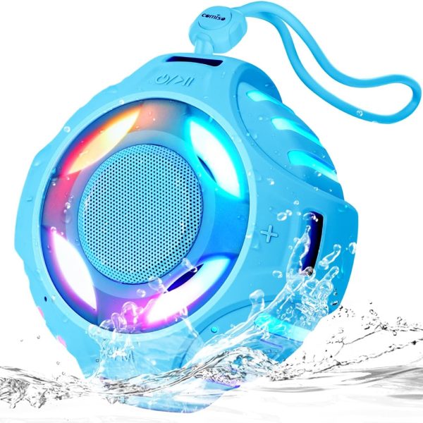 comiso Waterproof Speaker with Robust Bass, Shower Speaker with Dynamic Light, TWS Mode, Loud HD Sound, IP67 Waterproof, 2000mAh, Portable Wireless Speakers for Home, Outdoor/Kayak, Gift for Unisex. - Image 8