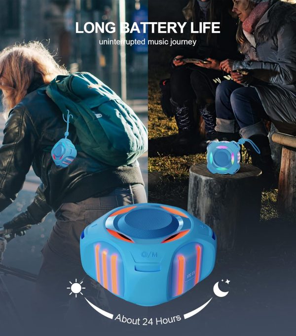 comiso Waterproof Speaker with Robust Bass, Shower Speaker with Dynamic Light, TWS Mode, Loud HD Sound, IP67 Waterproof, 2000mAh, Portable Wireless Speakers for Home, Outdoor/Kayak, Gift for Unisex. - Image 11