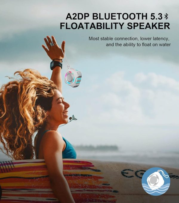 comiso Waterproof Speaker with Robust Bass, Shower Speaker with Dynamic Light, TWS Mode, Loud HD Sound, IP67 Waterproof, 2000mAh, Portable Wireless Speakers for Home, Outdoor/Kayak, Gift for Unisex. - Image 20