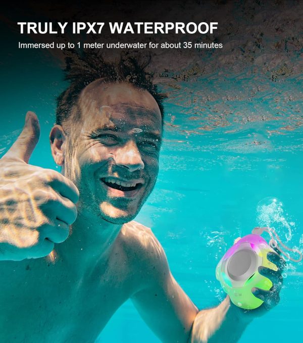 comiso Waterproof Speaker with Robust Bass, Shower Speaker with Dynamic Light, TWS Mode, Loud HD Sound, IP67 Waterproof, 2000mAh, Portable Wireless Speakers for Home, Outdoor/Kayak, Gift for Unisex. - Image 32