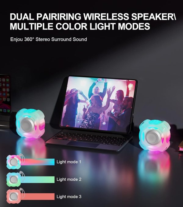 comiso Waterproof Speaker with Robust Bass, Shower Speaker with Dynamic Light, TWS Mode, Loud HD Sound, IP67 Waterproof, 2000mAh, Portable Wireless Speakers for Home, Outdoor/Kayak, Gift for Unisex. - Image 35