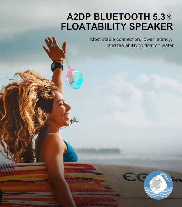 comiso Waterproof Speaker with Robust Bass, Shower Speaker with Dynamic Light, TWS Mode, Loud HD Sound, IP67 Waterproof, 2000mAh, Portable Wireless Speakers for Home, Outdoor/Kayak, Gift for Unisex. - Image 36